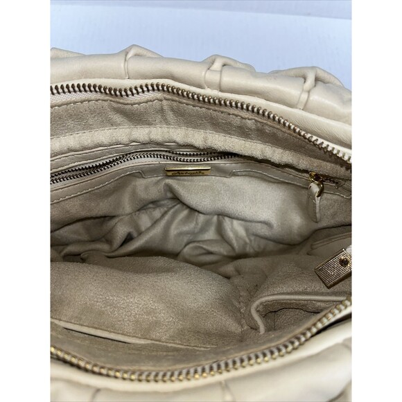 Ashreil Ivory Puffer Leather Shoulder Handbag - Picture 5 of 6